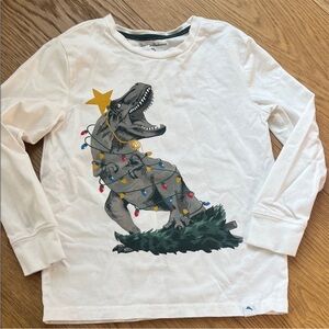 Tommy Bahama Kids Long Sleeve Tee - White with Dinosaur Print